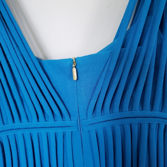 Trina Turk Venetia Fringe Mini Dress Seaside Cerulean Blue Sleeveless Sz 2 - Picture 5 of 7